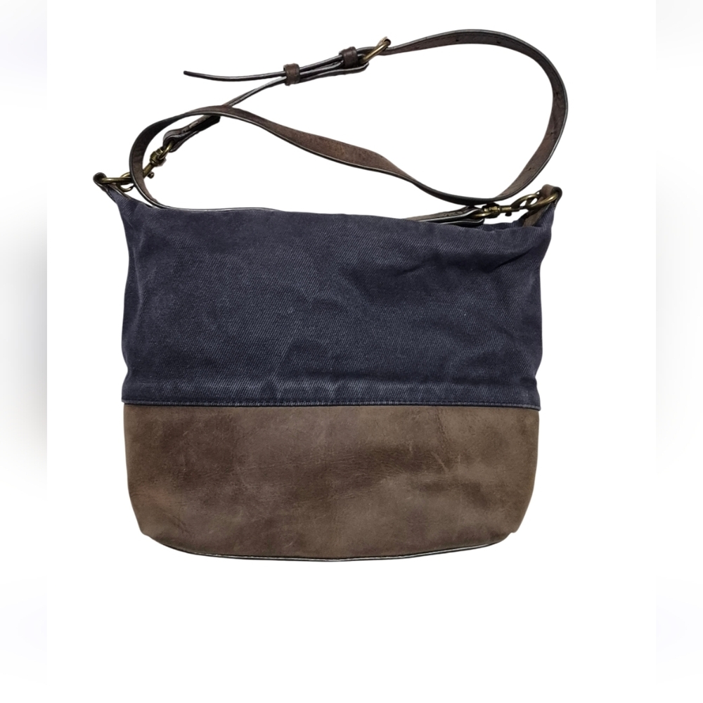 L.L. Bean Navy and Brown Crossbody Bag - Picture 2 of 7